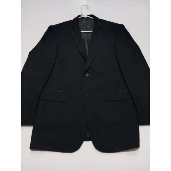 *FALL/WINTER* Stacy Adams Gold Men's Size 40R Dark Blue Plaid Pattern Blazer